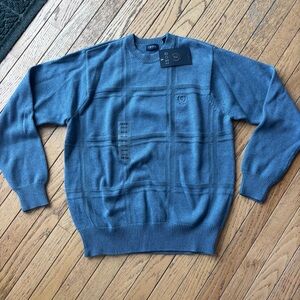 Men's Blue Crewneck Knit Sweater Izod
